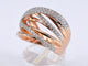 Bague 54 Bague en or rose 14 carats sertie de diamants taille brillant 58 Facettes 2182