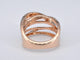 Bague 54 Bague en or rose 14 carats sertie de diamants taille brillant 58 Facettes 2182