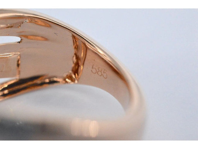 Bague 54 Bague en or rose 14 carats sertie de diamants taille brillant 58 Facettes 2182