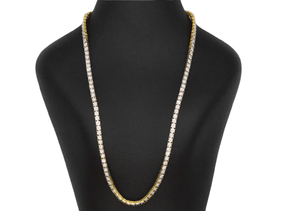 Collier Collier en or jaune 14 carats serti de diamants 3,50 ct 58 Facettes 2184