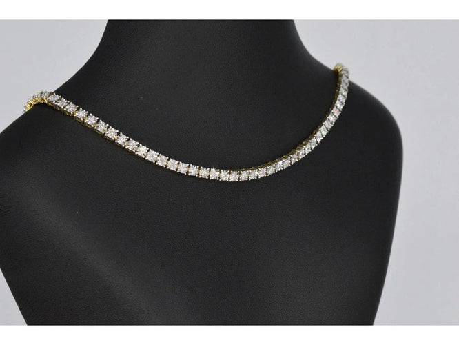 Collier Collier en or jaune 14 carats serti de diamants 3,50 ct 58 Facettes 2184