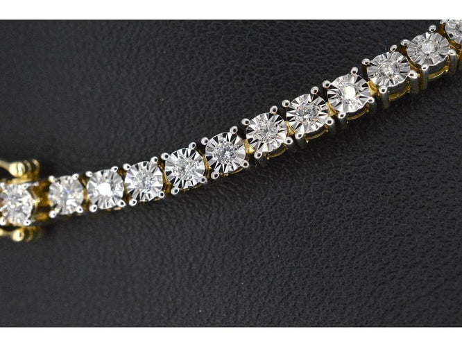 Collier Collier en or jaune 14 carats serti de diamants 3,50 ct 58 Facettes 2184