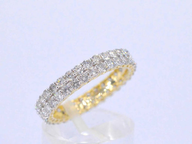 Bague 54 Bague d’éternité en or jaune 14 carats sertie de diamants 58 Facettes 2209