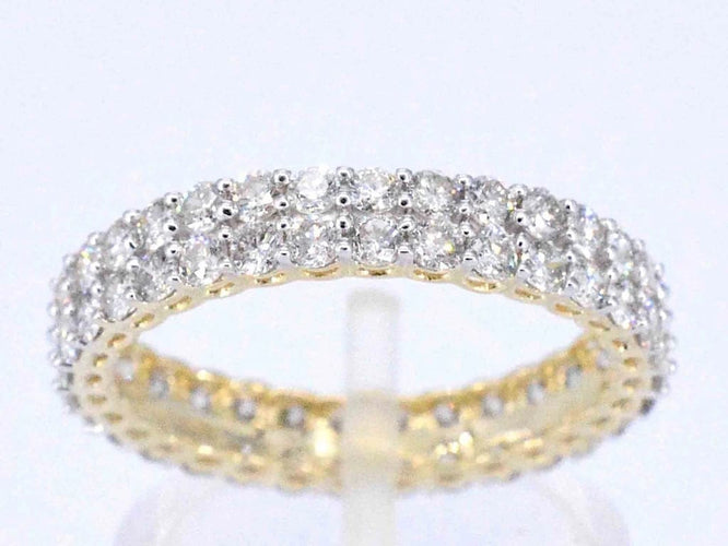 Bague 54 Bague d’éternité en or jaune 14 carats sertie de diamants 58 Facettes 2209