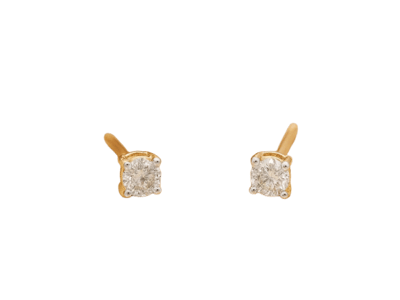 Boucles d'oreilles Boucles d'oreilles en or jaune 14 carats serties de diamants 58 Facettes 2269