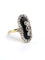 Bague 55 2021 F - Bague en or jaune 18 carats avec onyx et diamants 58 Facettes