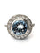 Bague 55 Bague en or blanc 18 ct avec aigue-marine et diamants 58 Facettes