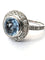 Bague 55 Bague en or blanc 18 ct avec aigue-marine et diamants 58 Facettes