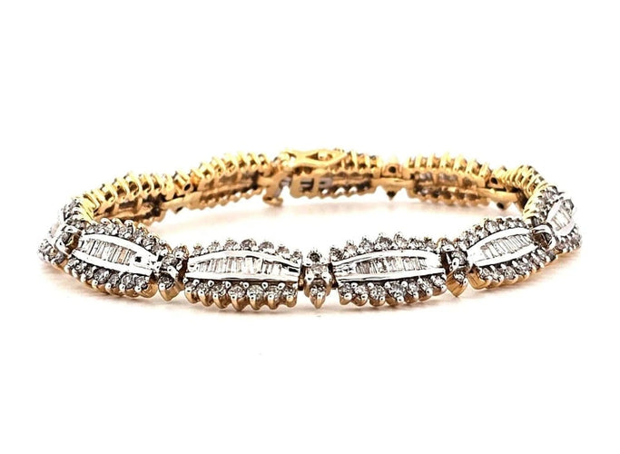 Bracelet Bracelet en or blanc et jaune 18 carats avec diamants 58 Facettes