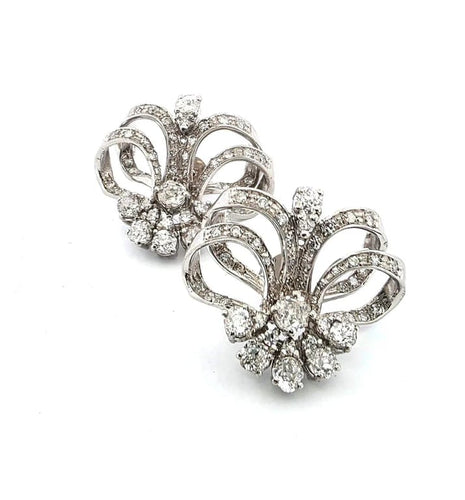 Boucles d'oreilles Boucles d'oreilles couronne en platine avec diamants 58 Facettes