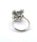 Bague 57 Bague vintage en or blanc 18 carats avec aigue-marine et diamants 58 Facettes