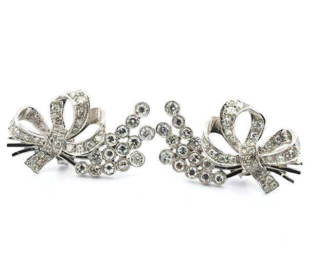 Boucles d'oreilles Boucles d'oreilles en platine serties de diamants 58 Facettes