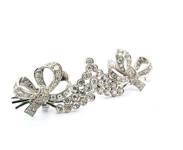 Boucles d'oreilles Boucles d'oreilles en platine serties de diamants 58 Facettes