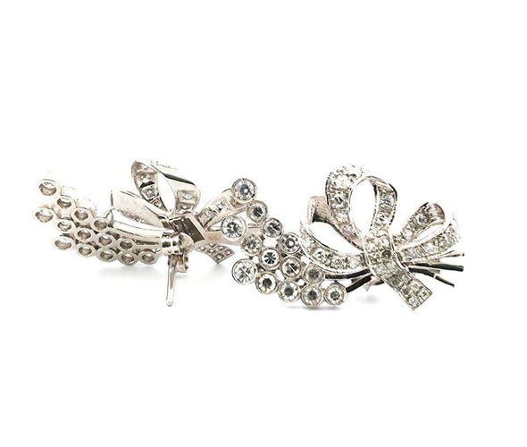 Boucles d'oreilles Boucles d'oreilles en platine serties de diamants 58 Facettes