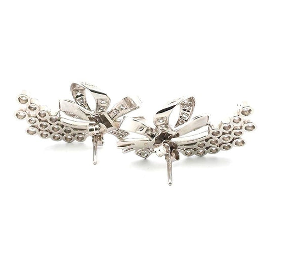 Boucles d'oreilles Boucles d'oreilles en platine serties de diamants 58 Facettes