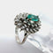Bague 55 Bague Art déco en or blanc 750 avec diamants et émeraude marquise 58 Facettes 50360