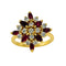 Bague 54 Bague en or jaune 18 carats avec rubis et diamants 58 Facettes 50154
