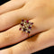 Bague 54 Bague en or jaune 18 carats avec rubis et diamants 58 Facettes 50154