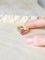 Bague Bague tourmaline rose et diamants baguette en or jaune 58 Facettes