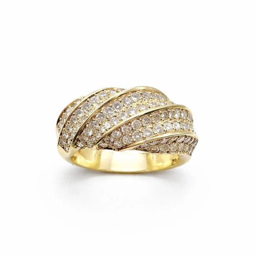 Bague 54 Bague en or jaune 750 pavée de diamants (1,70 ct) 58 Facettes 50379