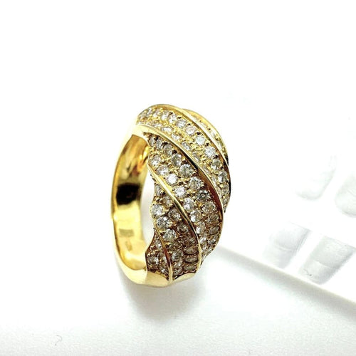 Bague 54 Bague en or jaune 750 pavée de diamants (1,70 ct) 58 Facettes 50379