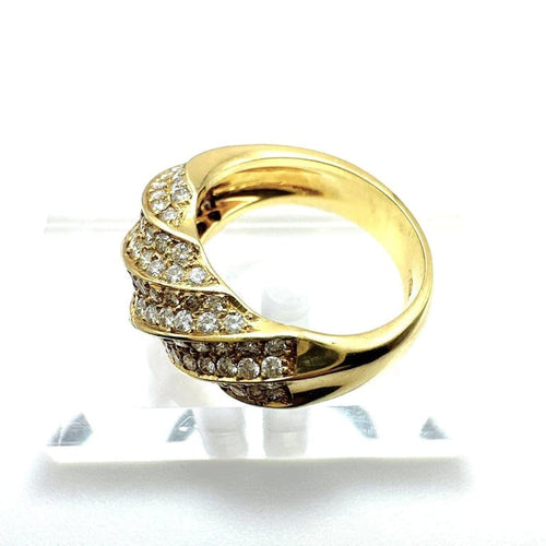 Bague 54 Bague en or jaune 750 pavée de diamants (1,70 ct) 58 Facettes 50379