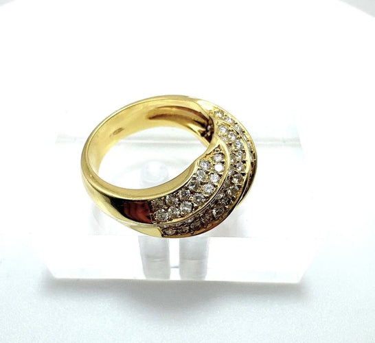 Bague 54 Bague en or jaune 750 pavée de diamants (1,70 ct) 58 Facettes 50379