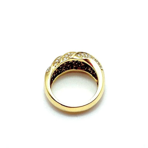 Bague 54 Bague en or jaune 750 pavée de diamants (1,70 ct) 58 Facettes 50379