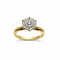 Bague 57 Bague rosette en or jaune 18 carats et diamants 58 Facettes 50390