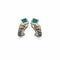 Boucles d'oreilles Boucles d'oreilles en or blanc et jaune 750 avec émeraudes et diamants 58 Facettes 50395