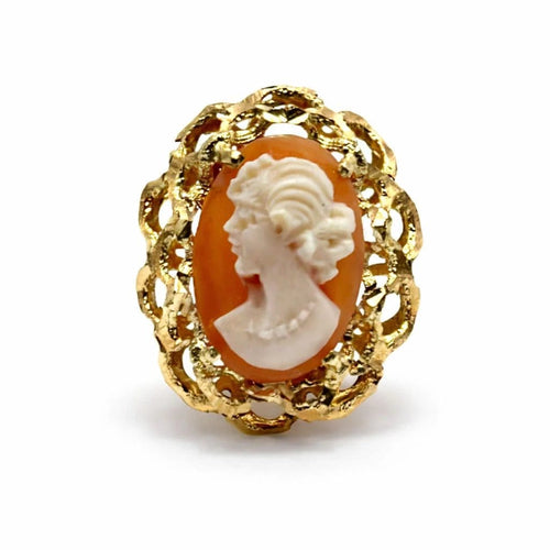 Boucles d'oreilles Boucles d'oreilles camée vintage en or jaune 750 58 Facettes 50403
