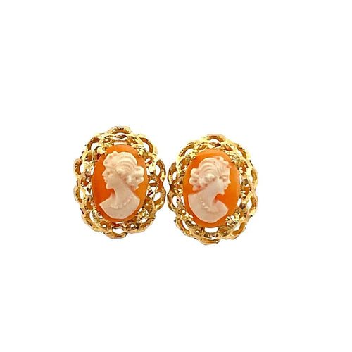 Boucles d'oreilles Boucles d'oreilles camée vintage en or jaune 750 58 Facettes 50403