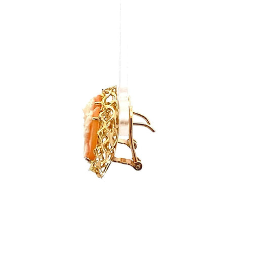 Boucles d'oreilles Boucles d'oreilles camée vintage en or jaune 750 58 Facettes 50403