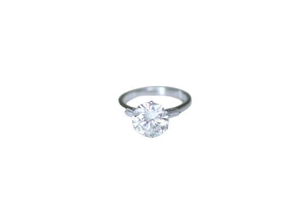 Bague 55 Solitaire - Bague en or blanc diamant baguette 58 Facettes