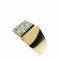 Bague 59 Chevalière - Bague homme en or jaune 750 et platine, diamant naturel 58 Facettes 50420