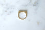 Bague 52 Bague Jarretière Art Déco en or jaune et blanc 18 kt, diamants 58 Facettes