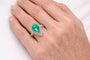 Bague 54 Bague Art déco en platine avec émeraude poire et diamants 58 Facettes 50159
