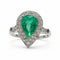 Bague 54 Bague Art déco en platine avec émeraude poire et diamants 58 Facettes 50159