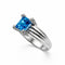 Bague 62 Bague en platine 900 avec topaze, diamants et rubis 58 Facettes 50112