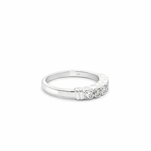 Bague 52 Bague demi-alliance en or blanc 750 avec diamants taille brillant 58 Facettes 50144