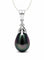 Pendentif Pendentif en or blanc 18 carats avec perle noire de Tahiti goutte 58 Facettes 50183