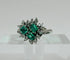 Bague 53 Bague en or blanc 750 avec émeraudes et diamants 58 Facettes 50233