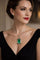 Collier Collier avec pendentif Art déco en or et platine, émeraude colombienne 14 ct 58 Facettes 50247