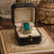 Bague 54 Bague Art déco en or jaune 18k avec émeraude et diamants 58 Facettes 50252