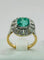 Bague 53 Bague Art déco en platine et or jaune 750, émeraude et diamants 58 Facettes 50246