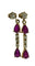 Boucles d'oreilles Boucles d'oreilles longues en or jaune 750 avec rubis et diamants 58 Facettes 50256