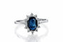 Bague 62 Bague halo - saphir bleu et diamants en or blanc 18k 58 Facettes 50212