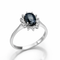 Bague 62 Bague halo - saphir bleu et diamants en or blanc 18k 58 Facettes 50212
