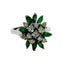 Bague 55 Bague en or blanc 750 avec émeraudes et diamants 58 Facettes 50254