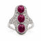 Bague 54 Trilogy - Bague en platine rubis et diamants 58 Facettes 50261